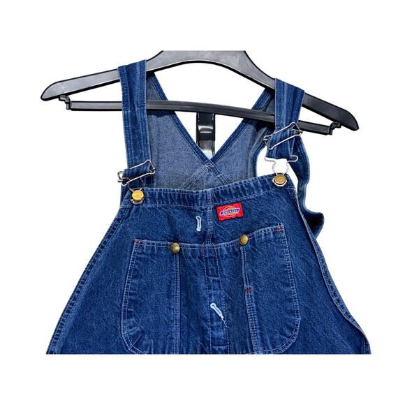 Dickies Blue Denim Bib Overalls Size 36x30 Workwear Carpenter Jeans - Picture 2 of 11